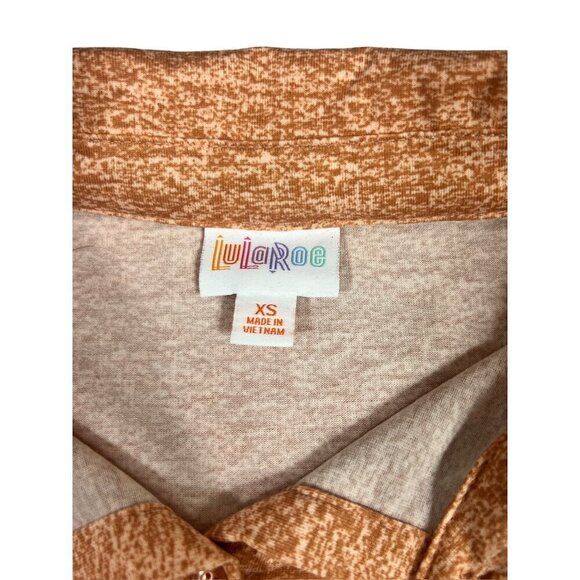 LuLaRoe Women's Valentine Long Sleeve Orange Top - Picture 3 of 6